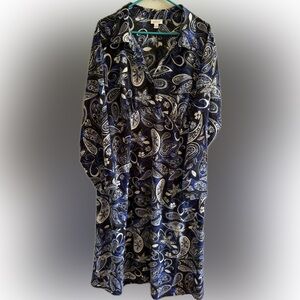 Avenue Blue Paisley Collared Midi Dress